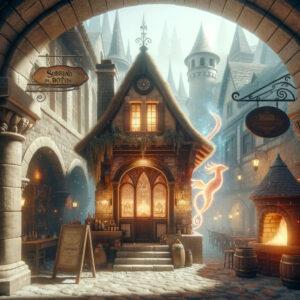 Enchanted view of the world's oldest restaurant in a mystical cityscape