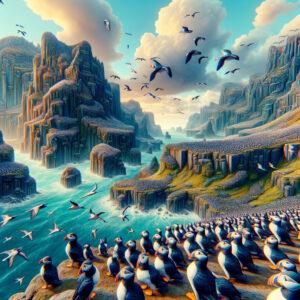 Puffins in Iceland's largest colony on a mystical coastline