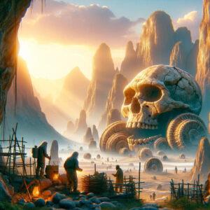 Archaeologists discover Anatolian Man fossil in a fantasy 3D landscape