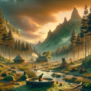 Mystical Andorran landscape with traditional healing hints
