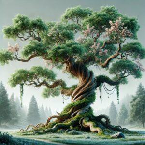 Aphrodite's Tree in a picturesque landscape symbolizing eternal love and fertility