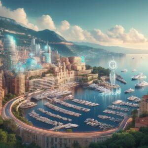 Monaco tax haven depicted in fantasy 3D render with Monte Carlo Casino and luxury yachts