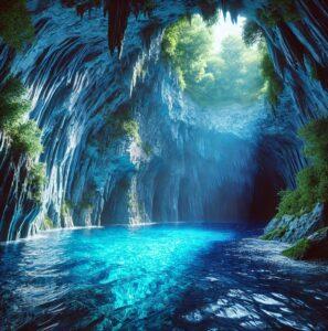 Montenegro Blue Cave with enchanting blue glow and underwater expanse