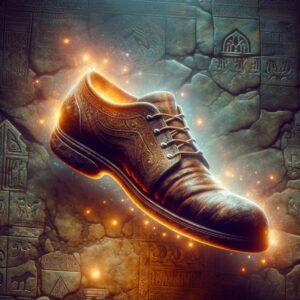 3D rendered fantasy image of the oldest leather shoe in Armenia.
