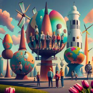 Dutch people standing tall among a global crowd, showcasing their unique stature as the world's tallest people.