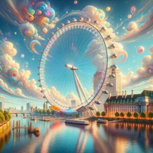 London Eye as the tallest observation wheel in Europe in a fantasy 3D render.